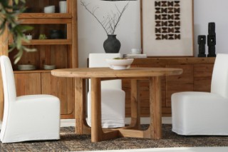 Picture of LUMBER Reclaimed Pine Wood Round Dining Table - D120