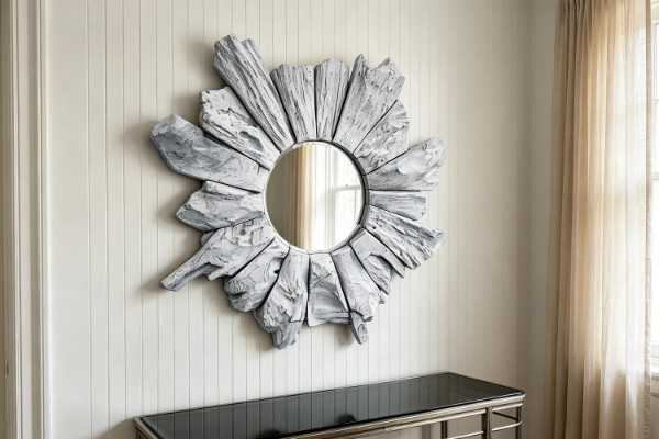 Picture of NANTU Teak Mirror/Wall Art (90cmx90cm)