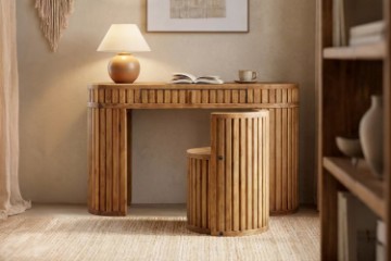 Picture of RILMOND Reclaimed Pine Wood Barrel Stool with Curved Half Backrest