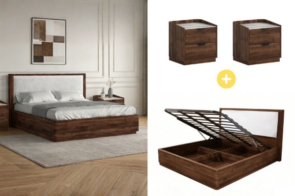Picture of MERRINA 3PC Bedroom Combo Set with Gas Lift Storage in Queen Size/Super King Size