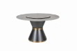 Picture of ORBIT 135 Round Grey Sintered Stone Dining Table with Lazy Susan