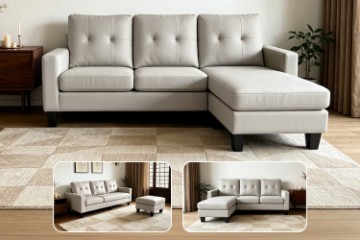 Picture of HAXTON Reversible Sectional Sofa (Khaki)