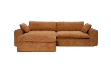 Picture of   [FLOOR MODEL CLEARANCE]  ELDEL Chenille Fabric Compressed Sofa with Ottoman (Brown)