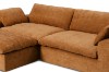 Picture of   [FLOOR MODEL CLEARANCE]  ELDEL Chenille Fabric Compressed Sofa with Ottoman (Brown)