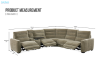 Picture of HIGHLAND Dual Motor Power Reclining Sectional Sofa with Storage Console & Swivel Tray Table & Bluetooth Speaker & USB - Water Resistant