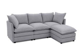 Picture of MELLOW Modular Sectional Sofa Range (Grey) - 4PC Combo Set (LAF Armchair + Armless + RAF Armchair + Ottoman)