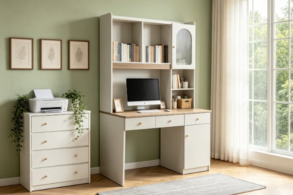 Picture of ZORA 120 3-Drawer 2-Door  Study Desk with shelf
