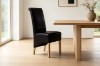Picture of  [FLOOR MODEL CLEARANCE] RIVERLAND Upholstery Dining Chair in Black/Brown (Solid Oak)