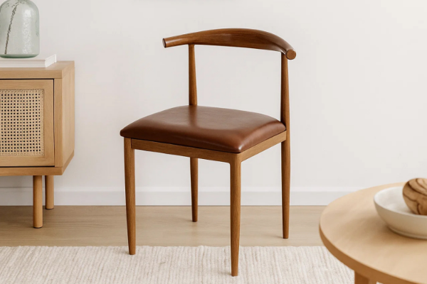 Picture of HORN Metal Frame Dining Chair with Brown Cushion