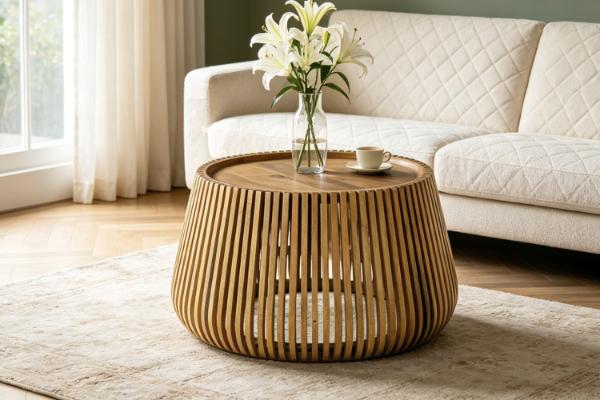 Picture of JILLIAN Mango Wood Round Coffee Table
