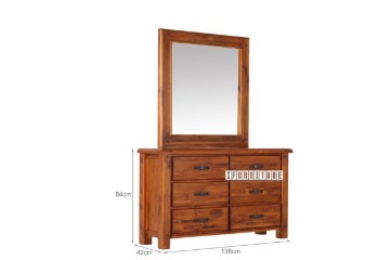 Picture of   [FLOOR MODEL CLEARANCE]FOUNDATION 6-Drawer Dresser with Mirror (Rustic Pine)