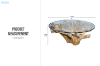 Picture of TAKARA D125 Tempered Glass Top Handcrafted Teak Root Coffee Table