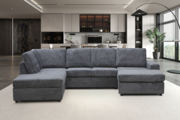 Picture of  [FLOOR MODEL CLEARANCE] WILLIAM Sectional Sofa with Ottoman - Chaise Facing Right