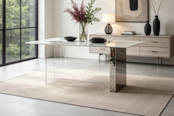 Picture of  [FLOOR MODEL CLEARANCE] REGUS 1.6M Ceramic Top Acrylic Steel Leg Dining Table