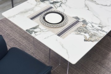 Picture of  [FLOOR MODEL CLEARANCE] REGUS 1.6M Ceramic Top Acrylic Steel Leg Dining Table