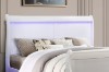 Picture of  [FLOOR MODEL CLEARANCE] LOUIS Hevea Wood Bed Frame with LED Lighting Headboard in Queen Size (White)