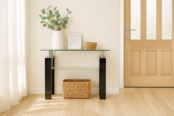 Picture of  [FLOOR MODEL CLEARANCE] HORIZON Glass Console Table (Black)