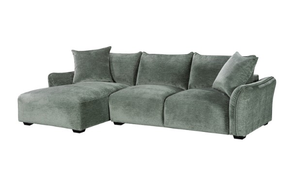 Picture of  [FLOOR MODEL CLEARANCE]ROTTERDAM Sectional Fabric Sofa (Green) - Chaise Facing Left