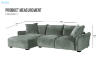 Picture of  [FLOOR MODEL CLEARANCE]ROTTERDAM Sectional Fabric Sofa (Green) - Chaise Facing Left