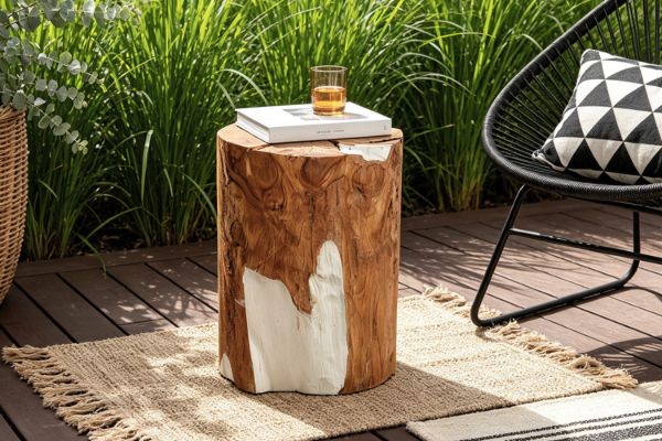 Picture of TAKARA Teak Root Cylindrical Stool/Side Table