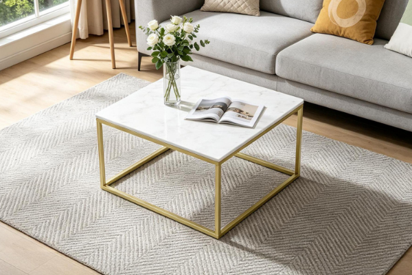 Picture of  [FLOOR MODEL CLEARANCE]  AYDAN Square Marble Top Coffee Table