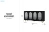 Picture of FIVEN 4-Door Arched Fluted Glass Buffet/Storage Cabinet (Black)