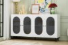 Picture of FIVEN 4-Door Buffet/Storage Cabinet (White)