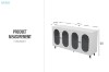 Picture of FIVEN 4-Door Arched Fluted Glass Buffet/Storage Cabinet (White)