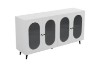 Picture of FIVEN 4-Door Arched Fluted Glass Buffet/Storage Cabinet (White)