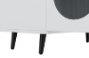 Picture of FIVEN 4-Door Arched Fluted Glass Buffet/Storage Cabinet (White)