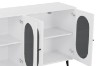 Picture of FIVEN 4-Door Arched Fluted Glass Buffet/Storage Cabinet (White)