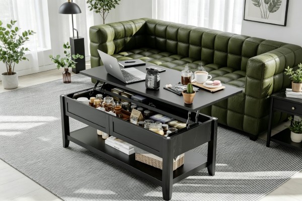 Picture of STORIX 109 Soft Close Lift-Top Coffee Table (Black)