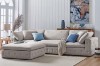 Picture of   [FLOOR MODEL CLEARANCE] SUSSEX Memory Foam 4 Seater Extra Large Sofa with Ottoman (Light Grey)