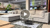 Picture of   [FLOOR MODEL CLEARANCE] SUSSEX Memory Foam 4 Seater Extra Large Sofa with Ottoman (Light Grey)