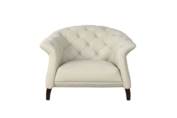 Picture of  [FLOOR MODEL CLEARANCE]  TORONTO 100% Genuine Leather Button Tufted Armchair 
