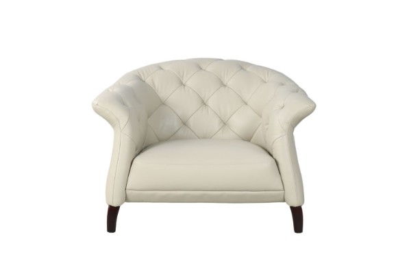 Picture of  [FLOOR MODEL CLEARANCE]  TORONTO 100% Genuine Leather Button Tufted Armchair 