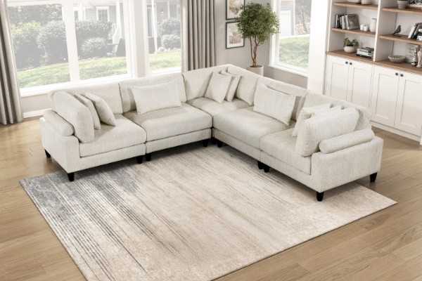 Picture of VIANNA Microfiber Sectional Modular Sofa Range (Beige) - 5PC Big Combo Set