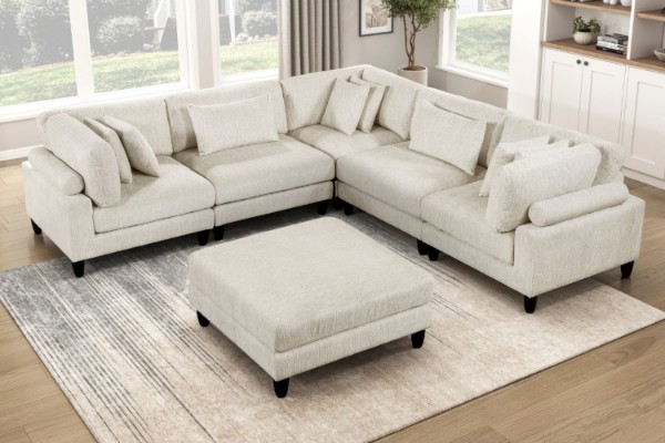 Picture of VIANNA Microfiber Sectional Modular Sofa Range (Beige)