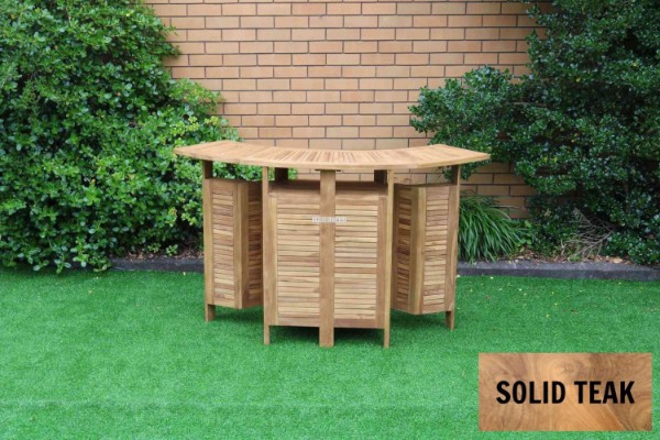 Picture of [FLOOR MODEL CLEARANCE]BALI Solid Teak Wood Extendable Outdoor Bar Table