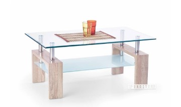 Picture of   [FLOOR MODEL CLEARANCE] HORIZON Glass Coffee Table (Oak Colour)