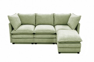 Picture of MELLOW Modular Sectional Sofa Range (Sage Green)  - 4PC Combo Set (LAF Armchair + Armless + RAF Armchair + Ottoman)