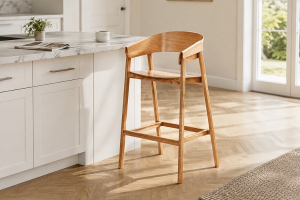 Picture of REPLICA COVER Solid White Oak Bar Stool