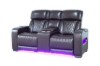 Picture of VOLT Air Leather Dual Motor Power Reclining Sofa Range (Brown) - 2 Seat with Console & Cup Holders & Storage & USB Port & LED Lighting (2RRC)
