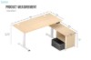 Picture of [FLOOR MODEL CLEARANCE] NEXUS 160 Electric Height-Adjustable Standing Desk With Cabinet Shelf & LED Display & USB Charging Port (Oak)