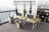 Picture of [FLOOR MODEL CLEARANCE] NEXUS 160 Electric Height-Adjustable Standing Desk With Cabinet Shelf & LED Display & USB Charging Port (Oak)