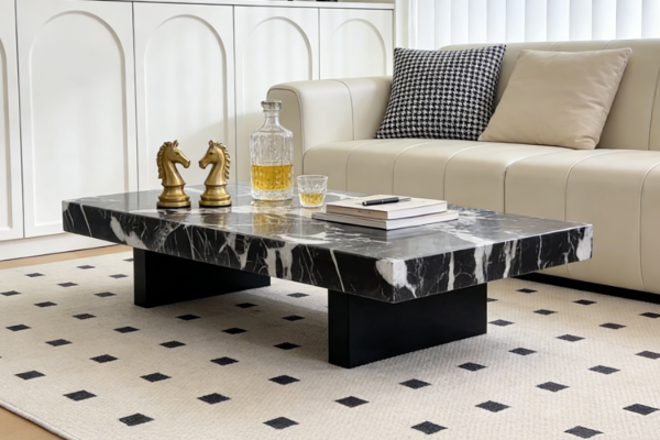 Picture of [FLOOR MODEL CLEARANCE] LUCIANO 140 Microcrystalline Stone Top Coffee Table (Dark)