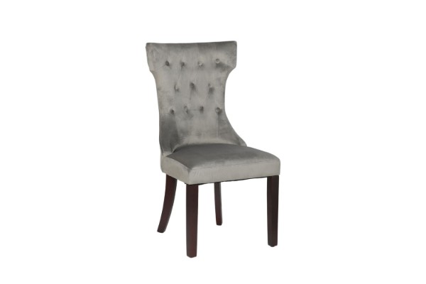 Picture of [FLOOR MODEL CLEARANCE]  JORDAN Tufted Winged Back Dining Chair (Grey)