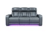 Picture of VOLT Air Leather Dual Motor Power Reclining Sofa Range (Grey) - 3 Seat with Drop-Down Console & Reading Light & Wireless Charging & Cup Holders & Storage & USB Port & LED Lighting (3RRC)