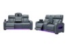 Picture of VOLT Air Leather Dual Motor Power Reclining Sofa Range (Grey) - 3RRC+2RRC+1R Sofa Set