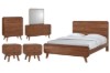Picture of WALCOTT Solid Walnut Veneer Bedroom Combo Set in Queen Size - 6PC